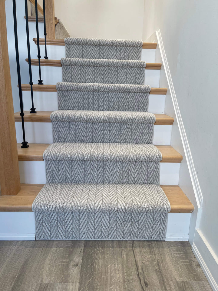 Anderson Tuftex Always Natural Foggy Herringbone Stair Runnerš„ - Direct Carpet