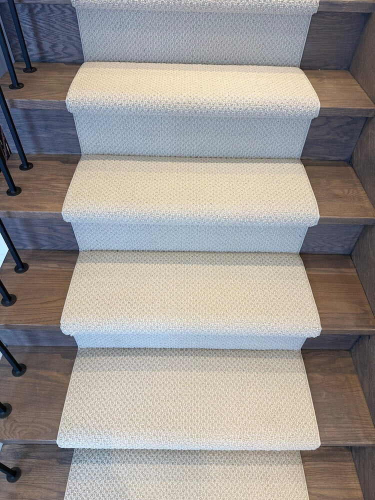Nylon Berber beige stair carpet runner with tight durable weave