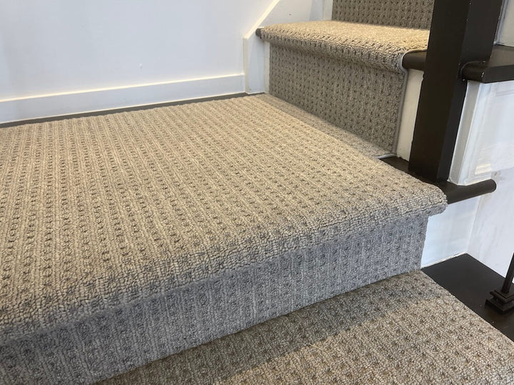 gray carpet runner for stairs