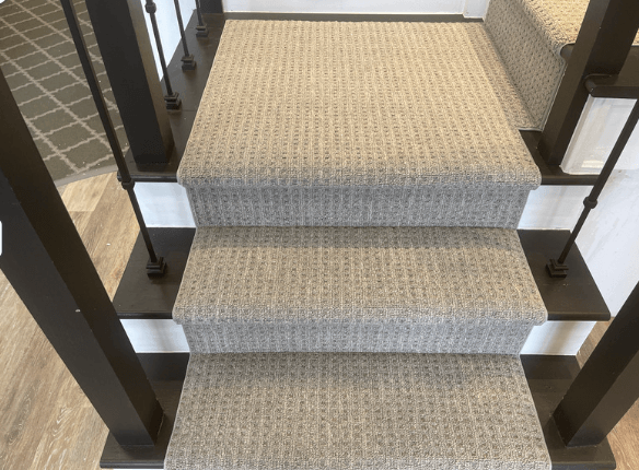 Berber Stair Runner Landings for wood stairs
