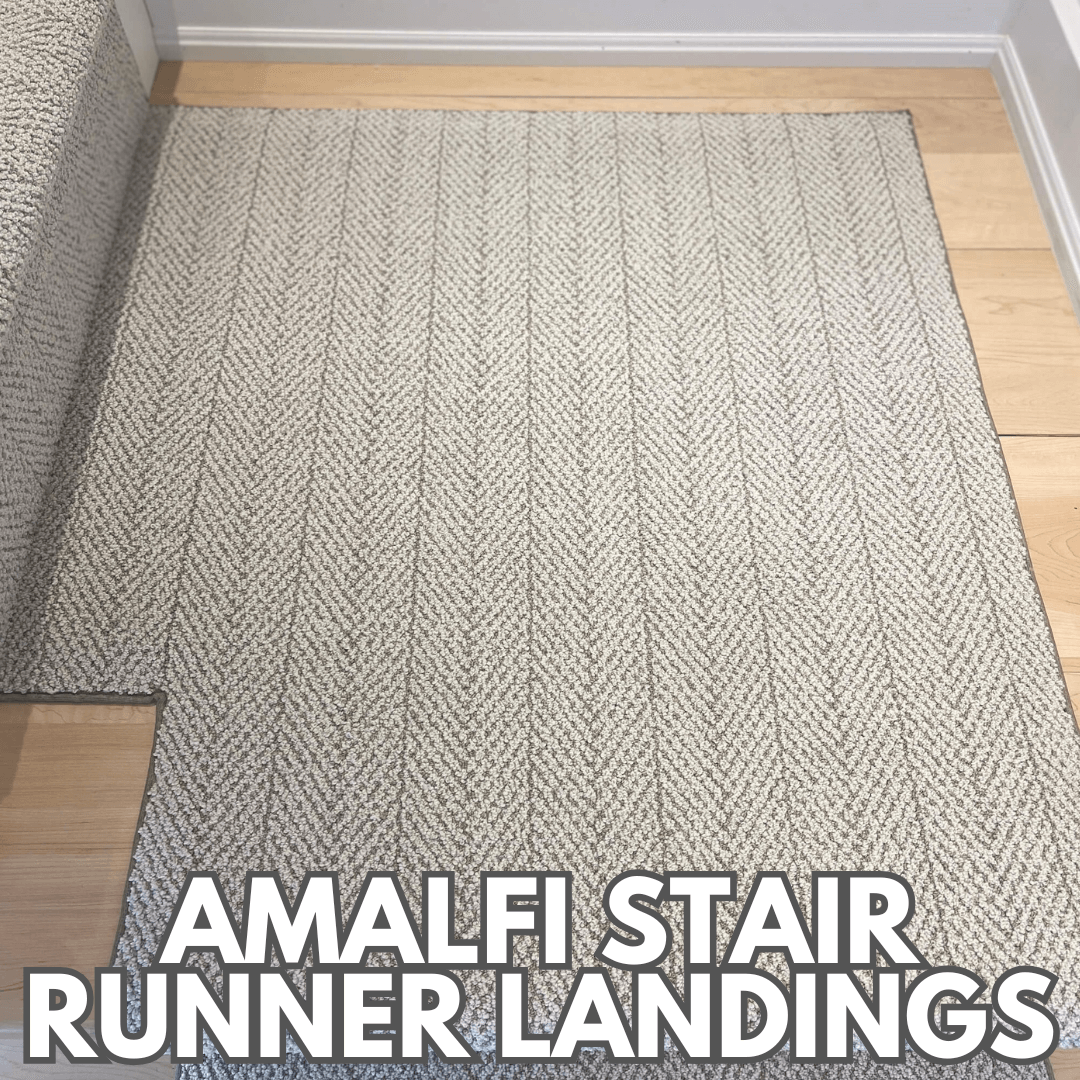 90 degree Amalfi Stair runner landings connecting upper stairs with lower stairs 