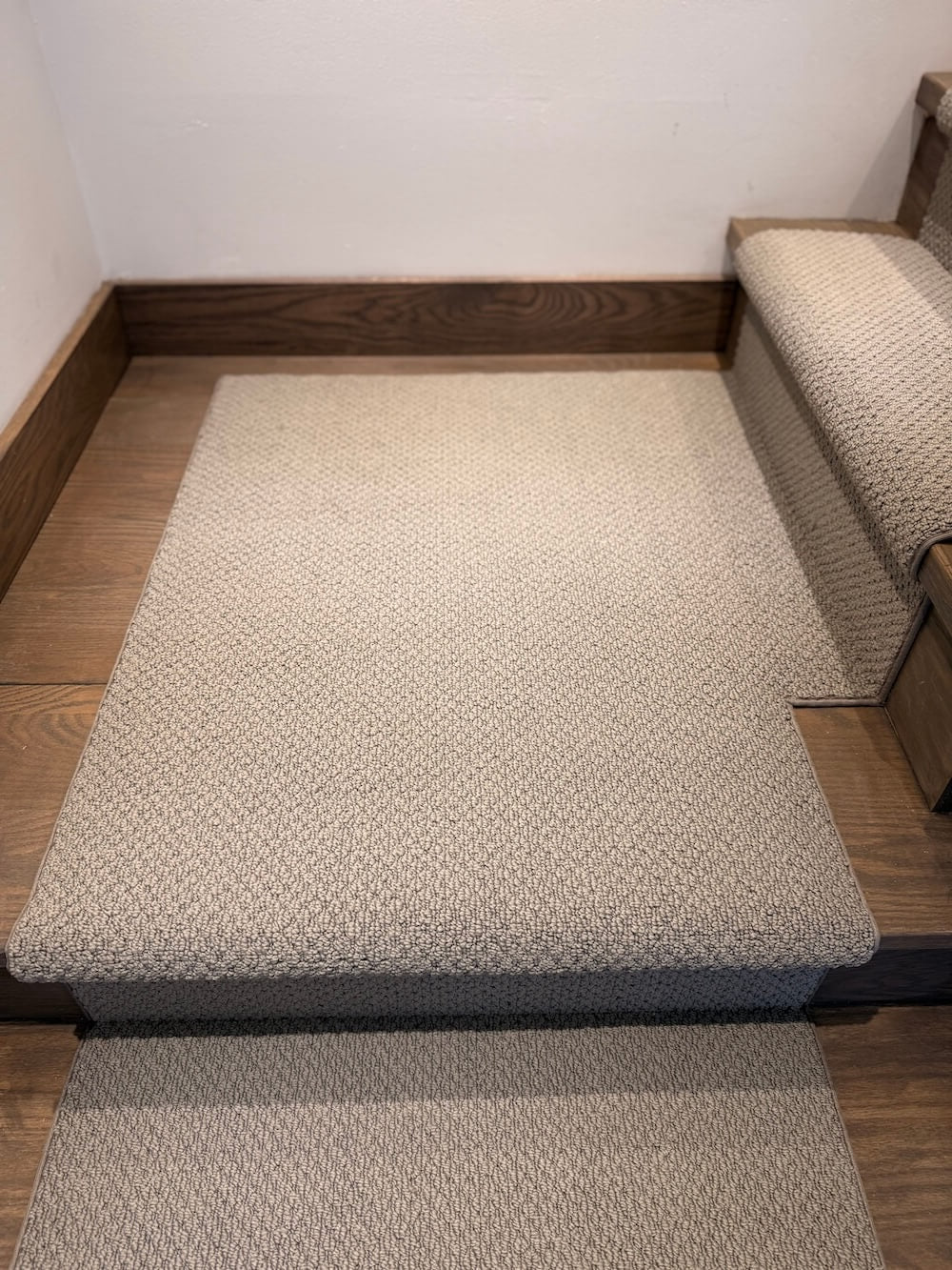 Costa Brava Comet Gray Nylon Stair Runner Landing