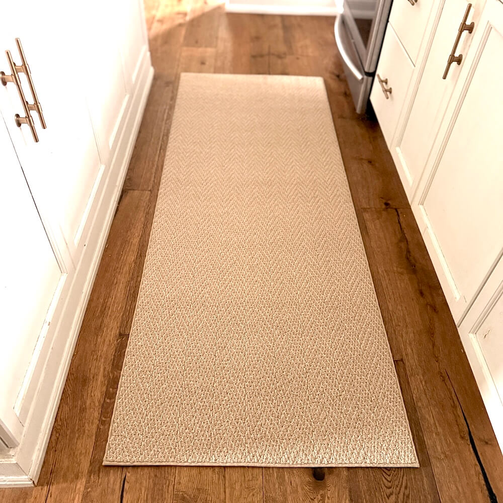 Gold/ Beige Hallway runner rug