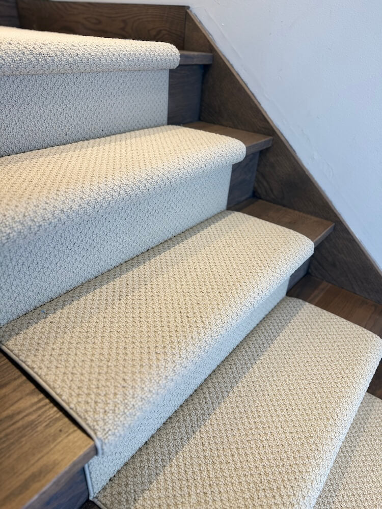 Costa Brava Sebastian Beige nylon stair runner close-up weave texture