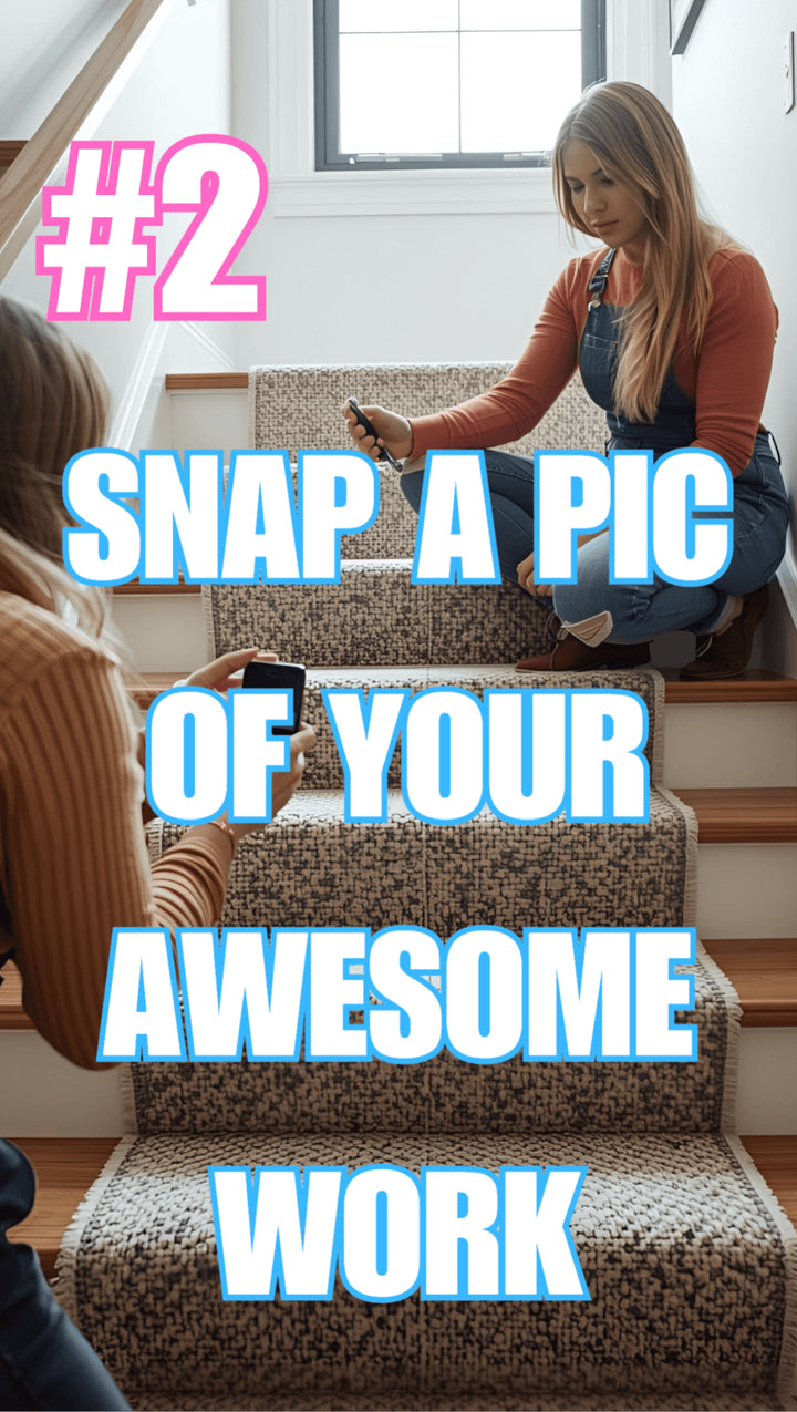 girls finishing ff their stair runner 