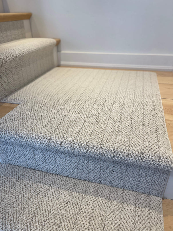 Amalfi Carrara Herringbone Stair Runner Landing