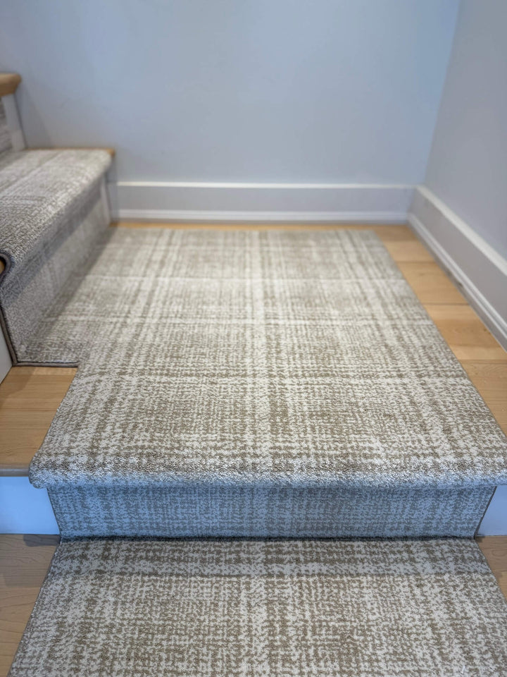 light beige stair runner carpet