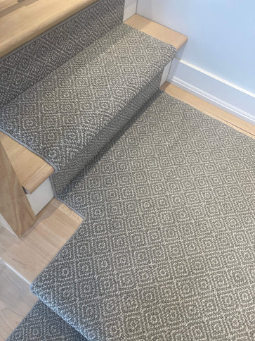 modern grey stair runner landing