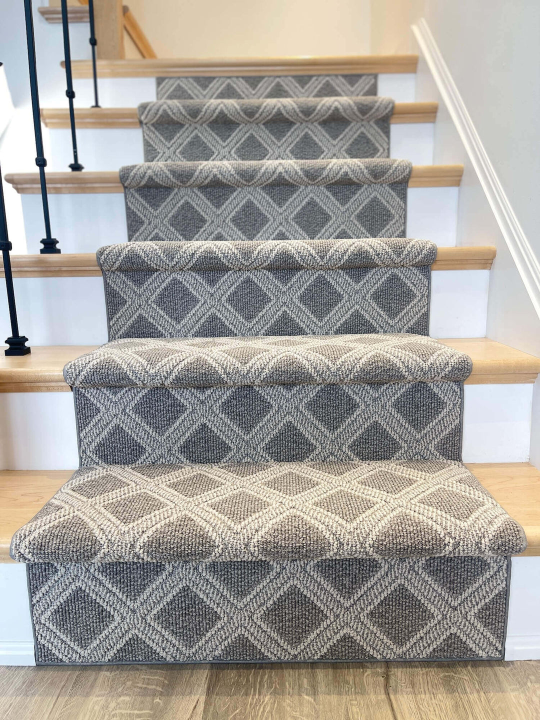 stair carpet in a modern farmhouse style