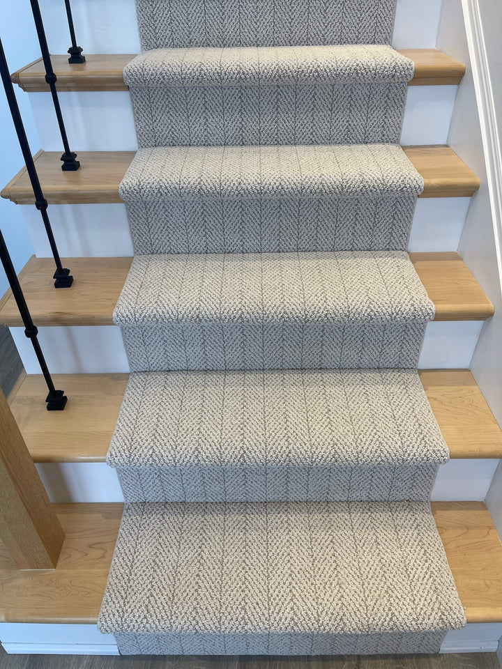 Amalfi Carrara Herringbone Stair Runner