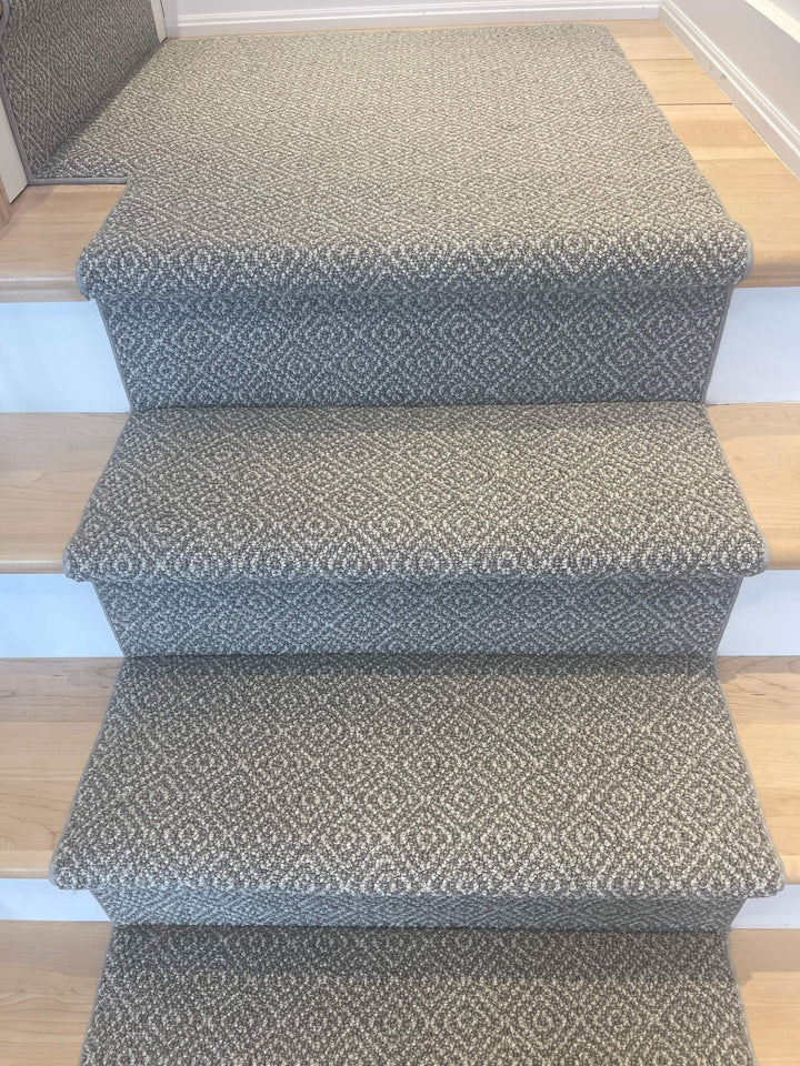 gray staircase landing runner carpet