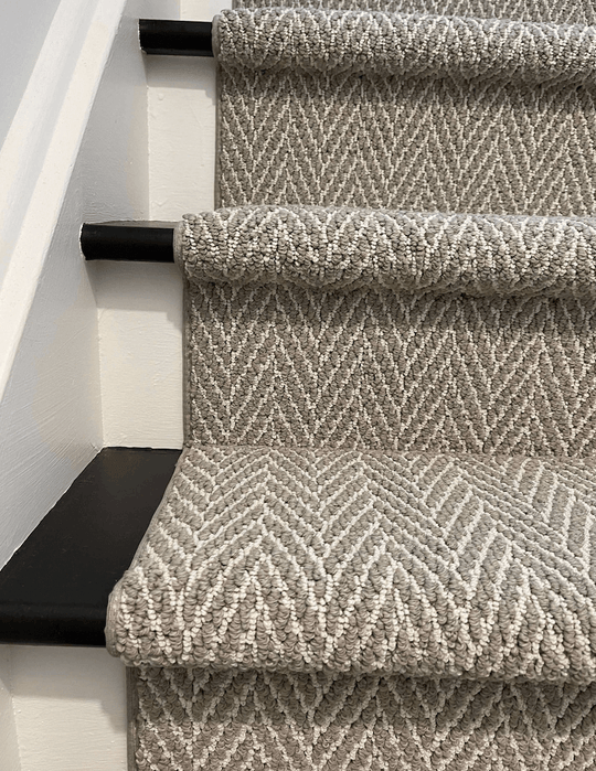 Modern Gray Herringbone Carpet Runner for Stairs – Direct Carpet