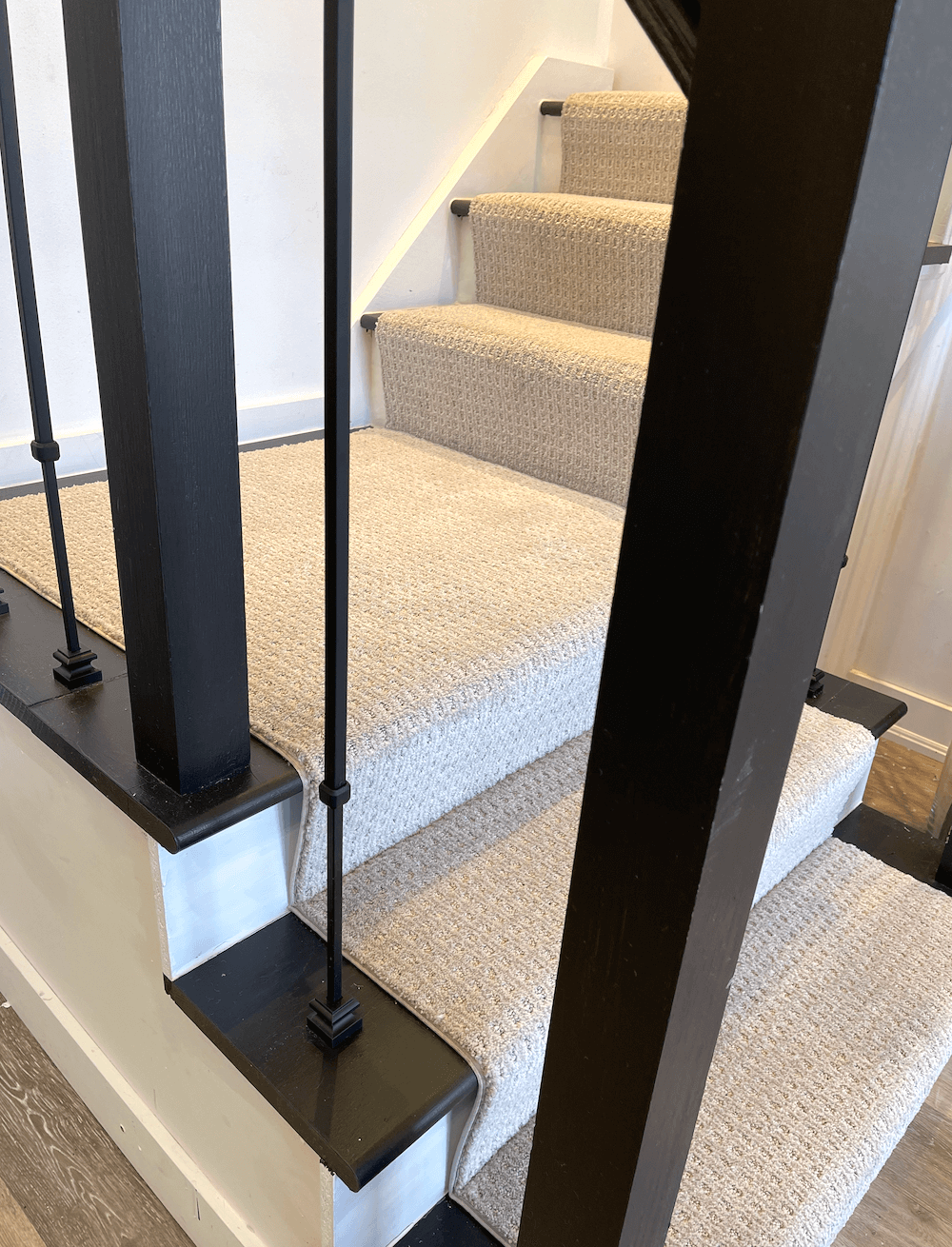 light gray stair runner