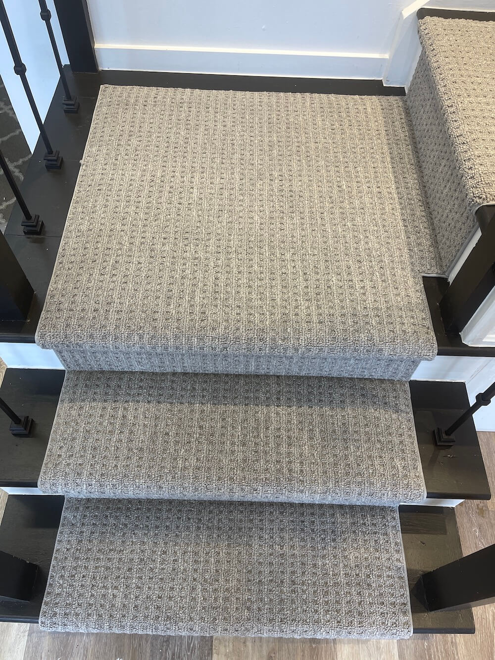 grey stair runner in berber